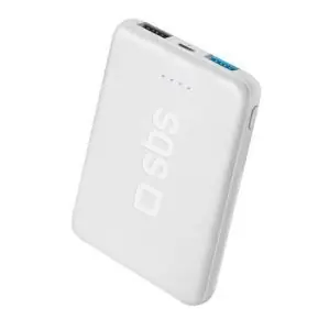SBS PowerBank Pocket 5000 mAh biela / 2xUSB / 2.1A