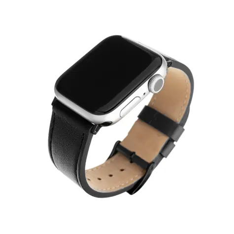 FIXED Leather Strap Kožený remienok pre Apple Watch 42 &amp; 44 &amp; 45 mm čierna