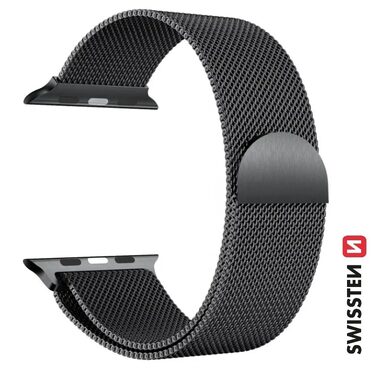Swissten Milánsky ťah remienok pre Apple Watch 38/40/41mm čierna