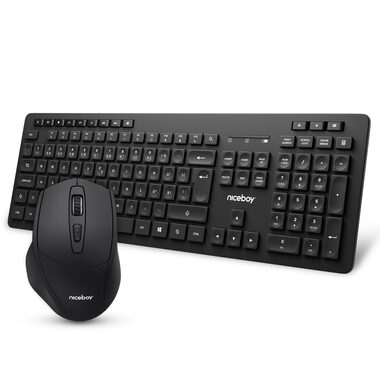 Niceboy MK10 Combo čierna / Set bezdrôtovej klávesnice a myši / CZ&amp;SK layout / 1600 DPI / 2.4 GHz USB dongle