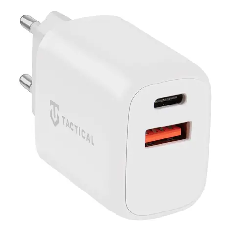 Tactical Base Plug Dual 20W biela / nabíjačka do siete / USB-A &amp; USB-C / 3A