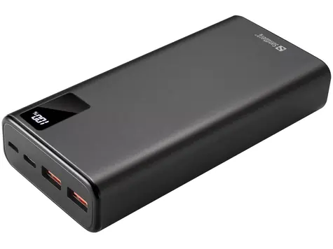 Sandberg Powerbank USB-C PD 20W 20000mAh čierna / max.12V / max. 3A / 2x USB A / 1x USB-C