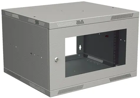 Solarix rozvádzač nástenný skladaný SENSA LITE 6U 450mm - dvere sklo / RAL 7035