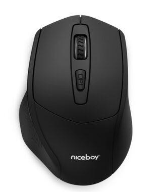 Niceboy M10 čierna / bezdrôtová optická myš / 1600DPI / USB / 2.4GHz