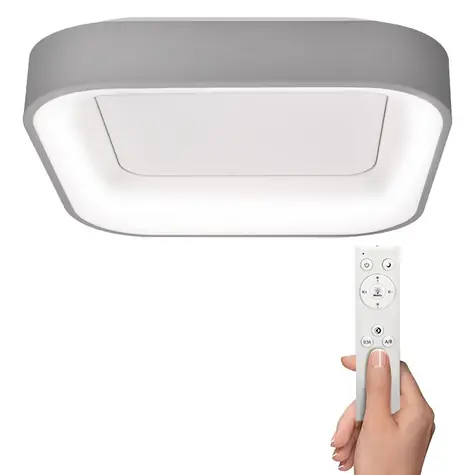 Solight WO769-G LED stropné svetlo štvorcové Treviso 48W šedá / 2880lm / stmievateľné / diaľkové ovládanie