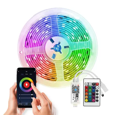 Solight WM57 Wifi Smart LED svetelný pás / RGB / 5m / sada s adaptérom a diaľkovým ovládačom