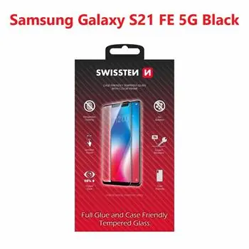 SWISSTEN FULL GLUE COLOR FRAME CASE FRIENDLY sklo pre SAMSUNG GALAXY S21 FE 5G čierna