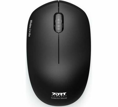 PORT CONNECT Wireless COLLECTION čierna / bezdrôtová myš / USB-A 2.4GHz dongle / 1600 DPI / 1x AA