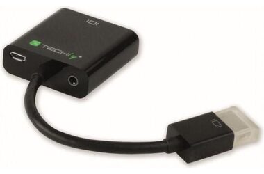 Techly IDATA-HDMI-VGA2AU Redukcia VGA F - HDMI M / vrátane 3.5 mm