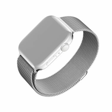 FIXED Mesh Strap Sieťovaný nerezový remienok pre Apple Watch 42 &amp; 44 &amp; 45mm strieborná
