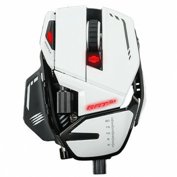 MadCatz RAT 8+ biela / Herná myš / Optická / 16000dpi / 11 tlačidiel / USB / 1.8m / RGB