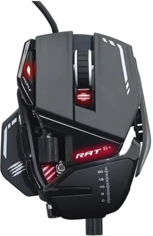 MadCatz RAT 8+ čierna / Herná myš / Optická / 16000dpi / 11 tlačidiel / USB / 1.8m / RGB
