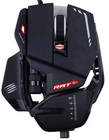 MadCatz RAT 6+ čierna / Herná myš / Optická / 12000dpi / 11 tlačidiel / USB / 1.8m / RGB
