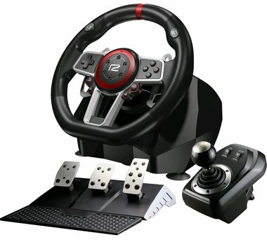 READY 2 GAMING Závodný volant s pedálmi a radiacou pákou / PC / PS3 / PS4 / Switch