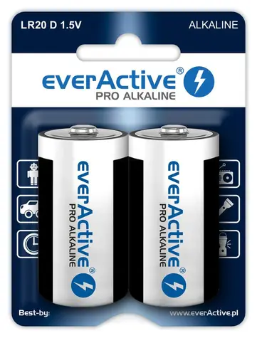 EverActive Pro Alkalické batérie D (LR20) 2ks