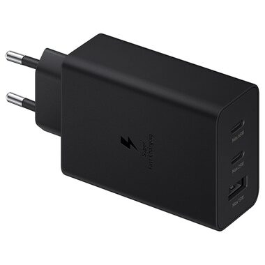 SAMSUNG Power Adapter Trio napájací adaptér 65W čierna / 2x USB-C &amp; 1x USB-A / rýchle nabíjanie / 65 W