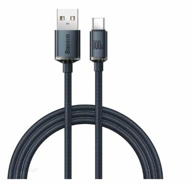 Baseus CAJY000401 Crystal Shine Series čierna / USB-A na USB-C / 1.2m