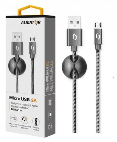 Aligator Premium Dátový kábel 2A Micro USB čierna