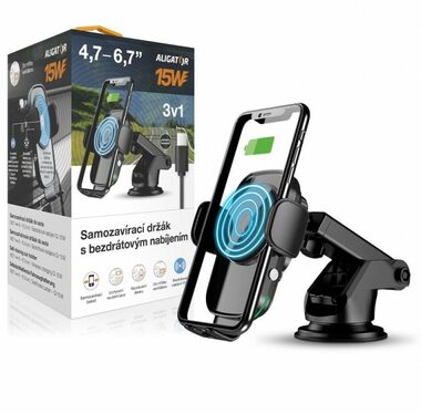 Aligator K2 Samozatvárací držiak s bezdrôtovým nabíjaním 15W