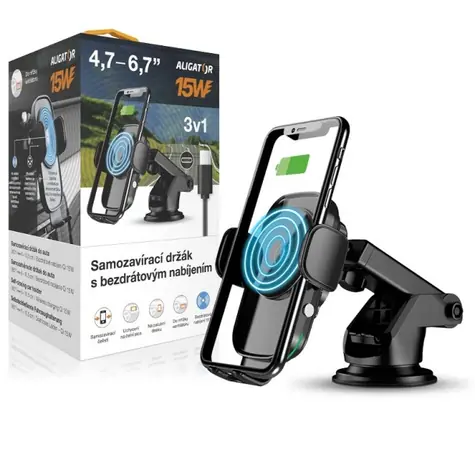 Aligator K2 Samozatvárací držiak s bezdrôtovým nabíjaním 15W