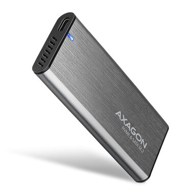 Axagon EEM2-SG2, 10Gbps USB-C - M.2 NVMe & SATA SSD kovový RAW box, bezskrutkový