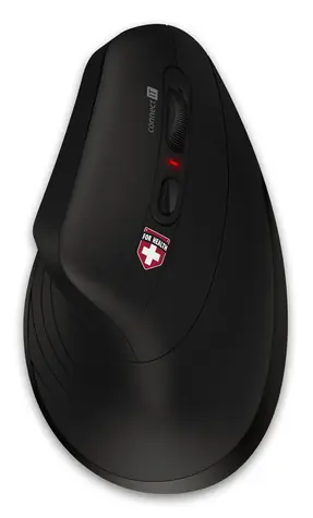 Connect IT FOR HEALTH Verti TriMode čierna / Bezdrôtová vertikálna myš / 2400 DPI / 2,4GHz / USB-A prijímač / 2x AAA