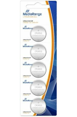 MediaRange Premium lítium batéria Coin Cells CR2450 / 3V / 5ks