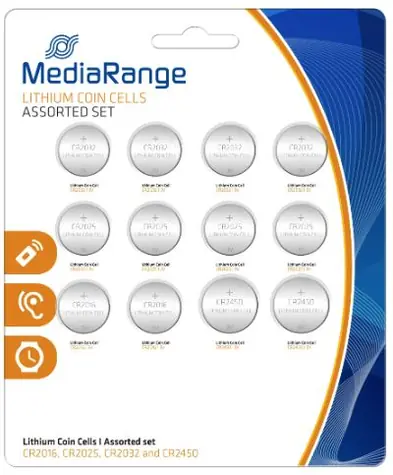 MediaRange Premium lítium batéria Coin Cells CR2016|CR2025|CR2032|CR2450 set / 12ks