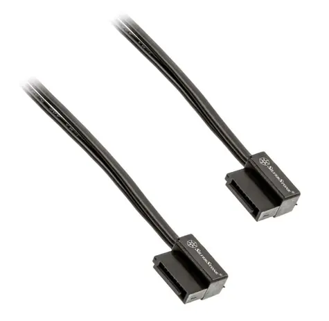 SilverStone SST-CP11B Super Low Profile SATA 6G kábel 50 cm čierna / ploché konektory / 90 °