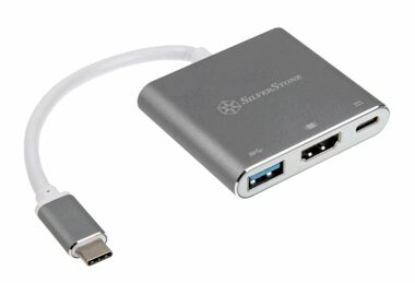 SilverStone EP08C USB-C Adaptér strieborná / 1x USB-C + 1x USB 3.1 + 1x HDMI