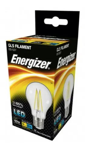 Energizer S12865 Filament Clear žiarovka 6.2W / pätica E27 / 2700K / 806lm / 15000h