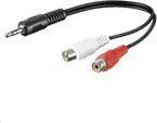 MicroConnect Audio adaptér jack 3.5mm (M) - 2x RCA (F) 0.2m čierna