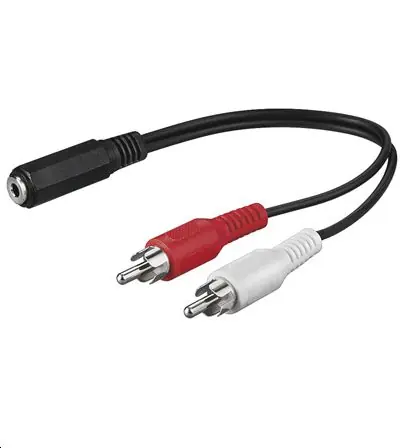 MicroConnect Audio adaptér jack 3.5mm (F) - 2x RCA (M) 0.2m čierna