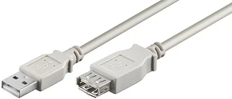 MicroConnect kábel USB2.0 A (M) - USB2.0 A (F) 3M sivá / 480Mbit/s