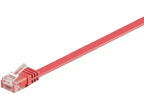 MicroConnect CAT6 U/UTP FLAT 1m červená / PVC
