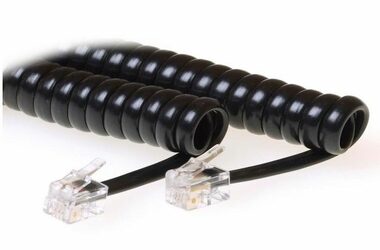 MicroConnect Modulárny kábel špirálový RJ10 (M) - RJ10 (M) 1.5m čierna