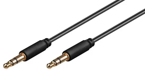MicroConnect Slim audio kábel 3-pin Jack 3.5mm - Jack 3.5mm 5m čierna