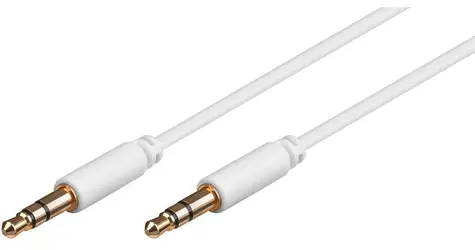 MicroConnect Slim audio kábel 3-pin Jack 3.5mm - Jack 3.5mm 1.5m biela
