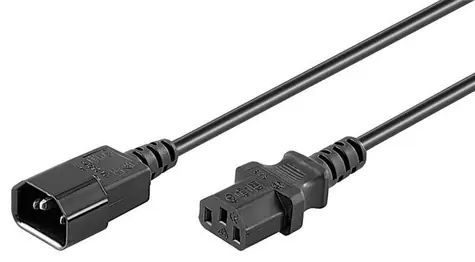 MicroConnect Predlžovací kábel C14 - C13 1.5m čierna