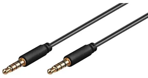 MicroConnect Slim audio kábel 4-pin Jack 3.5mm - Jack 3.5mm 2m čierna