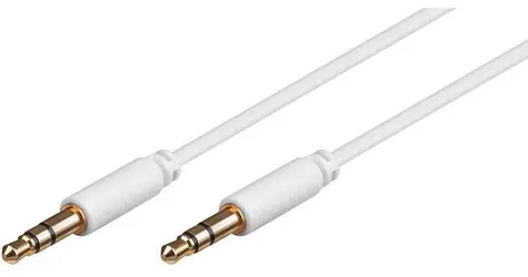 MicroConnect Slim audio kábel 3-pin Jack 3.5mm - Jack 3.5mm 3M biela