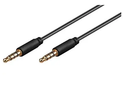 MicroConnect Slim audio kábel 4-pin Jack 3.5mm - Jack 3.5mm 3M čierna