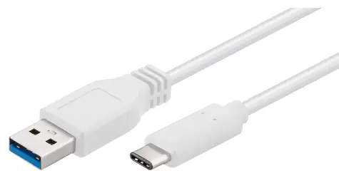 MicroConnect kábel USB C (M) - USB3.0 A (M) 0.5m biela / 5000Mbit/s
