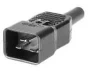 MicroConnect IEC sieťová zástrčka C20 čierna