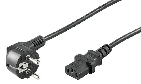 MicroConnect Sieťový napájací kábel Schuko 90° uhol - C13 3M čierna