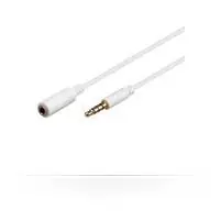 MicroConnect predlžovací kábel 4-pin Jack 3.5mm (M) - Jack 3.5mm (F) 5m biela