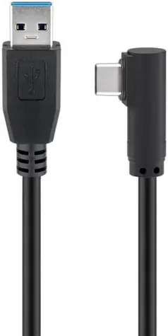 MicroConnect kábel USB-C 90° uhol (M) - USB3.0 A (M) 2m čierna / 5000Mbit/s