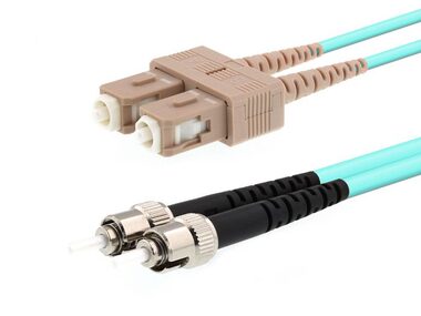 MicroConnect Optical Fibre Cable ST/SC Multimode duplex OM3 2m modrá