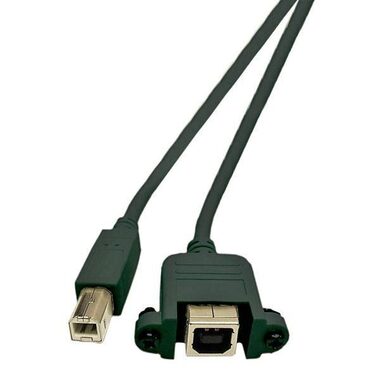 MicroConnect kábel s montážnymi konektormi USB2.0 B (M) - USB2.0 B (F) 1.8m čierna / 480Mbit/s