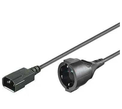 MicroConnect Predlžovací kábel C14 - Schuko (F) 2m čierna